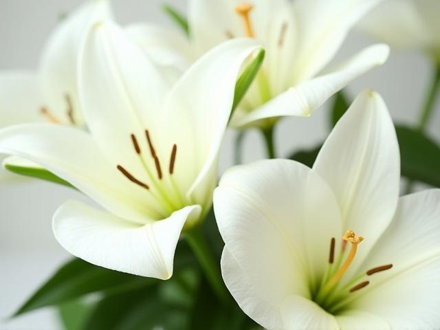 Elegant Lily Mix - isang halo ng puting lilies at green foliage.