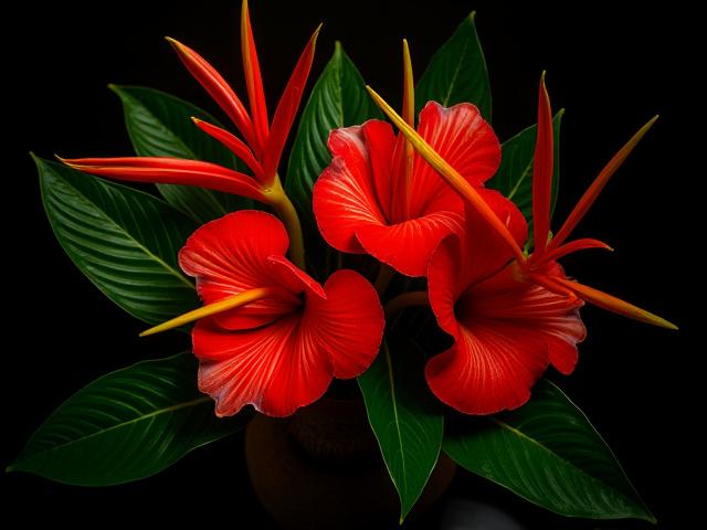 Tropical Paradise Bloom - makulay na tropical na bulaklak na arrangement.