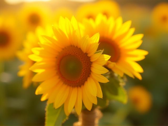 Masayang bundle ng sunflowers